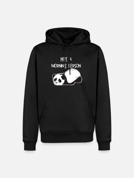 Kein morgendliches Mensch-Grumpy Panda - Männer Premium Bio Hoodie - Schwarz