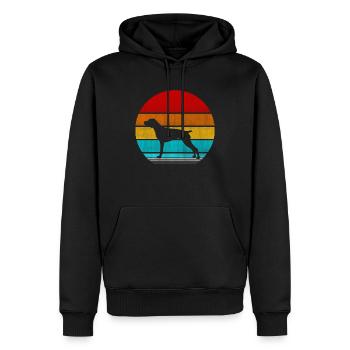 Zeiger - Männer Premium Bio Hoodie - Schwarz - Vorne - Nico (187cm)