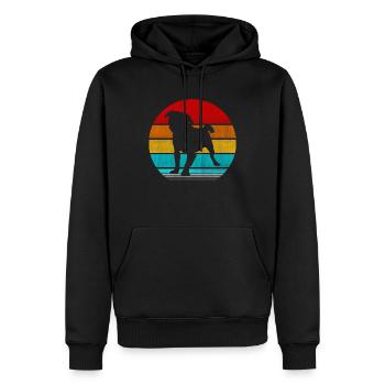 Mops - Männer Premium Bio Hoodie - Schwarz - Vorne - Nico (187cm)