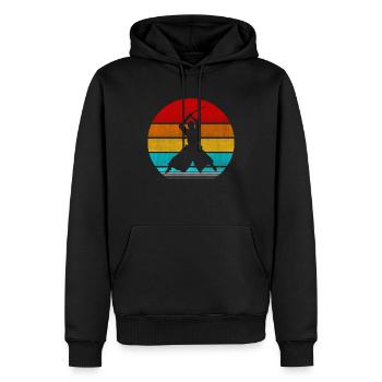 Samurai - Männer Premium Bio Hoodie - Schwarz - Vorne - Nico (187cm)
