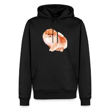 Pomeranian - Männer Premium Bio Hoodie - Schwarz - Vorne - Nico (187cm)