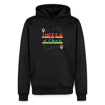 I Need a br - Pause - Männer Premium Bio Hoodie - Schwarz - Vorne - Nico (187cm)