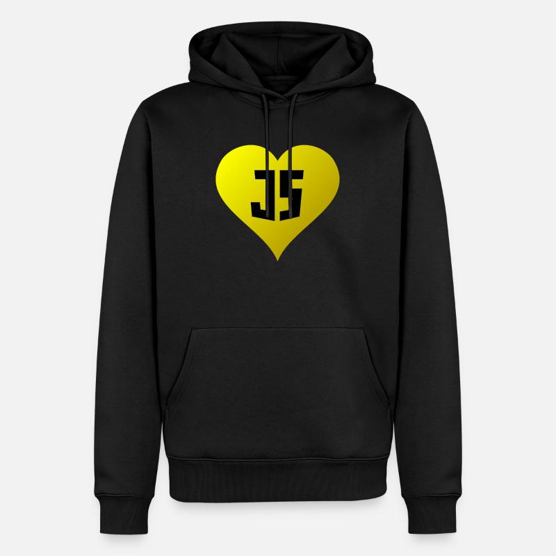 JavaScript Heart - Men’s Premium Organic Hoodie - black
