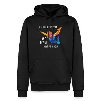 Skydive Fallschirmspringer Skydiver Freifall - Männer Premium Bio Hoodie - Schwarz - Vorne - Nico (187cm)