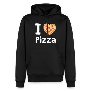 I Love Pizza Pizzeria - Männer Premium Bio Hoodie - Schwarz - Vorne - Nico (187cm)