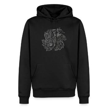yin yang noir sage k avec combo yoga - Sweat à capuche Premium bio Homme - noir - Devant - Nico (187cm)