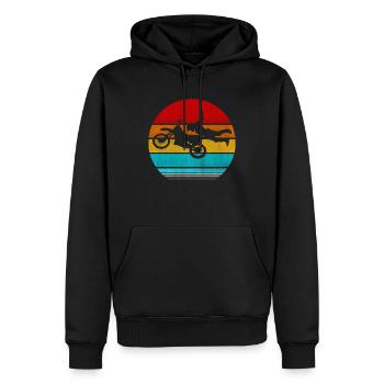 Motorrad - Männer Premium Bio Hoodie - Schwarz - Vorne - Nico (187cm)
