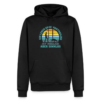 Mantrailer Mantrailing Fährtenhund Hundesport - Männer Premium Bio Hoodie - Schwarz - Vorne - Nico (187cm)