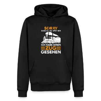 Modelleisenbahn Lokomotive Lokomotive Geschenk - Männer Premium Bio Hoodie - Schwarz - Vorne - Nico (187cm)