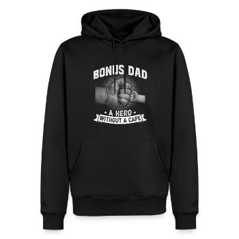 Stiefvater Bonus Papa Bonus Vater Geschenk - Männer Premium Bio Hoodie - Schwarz - Vorne - Nico (187cm)