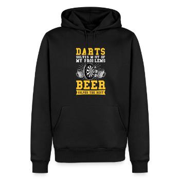 Dart Dartspieler Dartboard Geschenk - Männer Premium Bio Hoodie - Schwarz - Vorne - Nico (187cm)