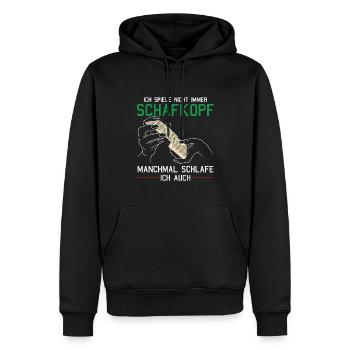 Spiele nicht immer Schafkopf Kartenspiel - Männer Premium Bio Hoodie - Schwarz - Vorne - Nico (187cm)