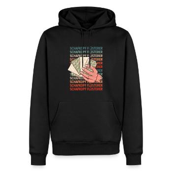Schafkopf Flüsterer Schafkopfen - Männer Premium Bio Hoodie - Schwarz - Vorne - Nico (187cm)