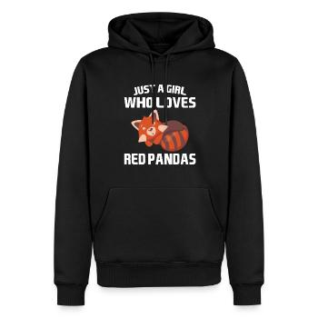 Red Panda Girl Cadeau Pandas Rouges - Sweat à capuche Premium bio Homme - noir - Devant - Nico (187cm)