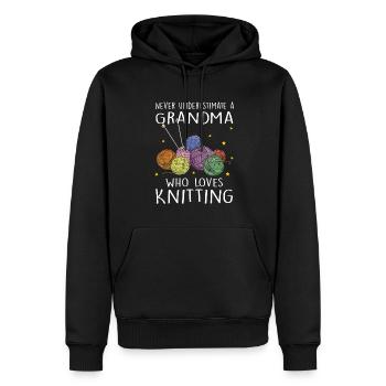 Strickende Großmutter Strickwolle Geschenk - Männer Premium Bio Hoodie - Schwarz - Vorne - Nico (187cm)