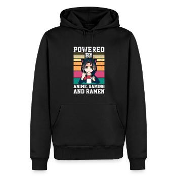 Anime Gaming & Ramen Anime Gamer Geschenk - Männer Premium Bio Hoodie - Schwarz - Vorne - Nico (187cm)