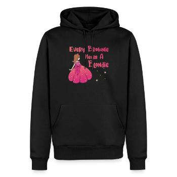 Every Brownie needs a Blondie Tussi Partnerlook - Männer Premium Bio Hoodie - Schwarz - Vorne - Nico (187cm)