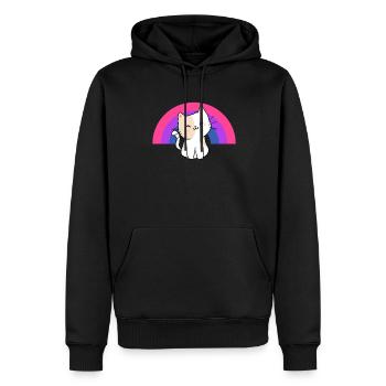 Bisexual Cat Bisexual Pride Cat Gift - Men’s Premium Organic Hoodie - black - Front - Nico (187cm)