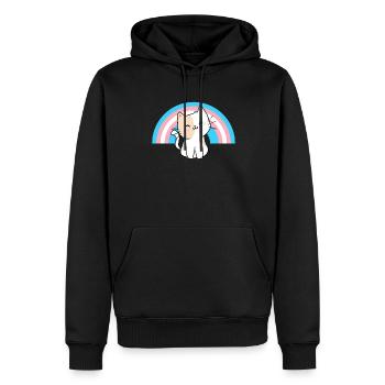 Transgender Cat Transgender Pride Cat Geschenk - Männer Premium Bio Hoodie - Schwarz - Vorne - Nico (187cm)