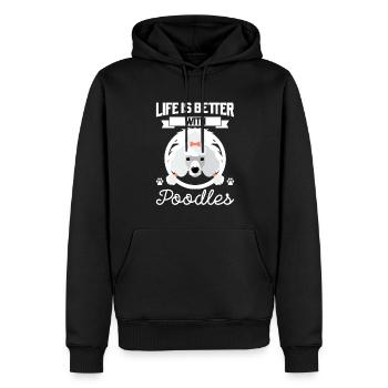 Caniche Caniche Chien Cadeau - Sweat à capuche Premium bio Homme - noir - Devant - Nico (187cm)