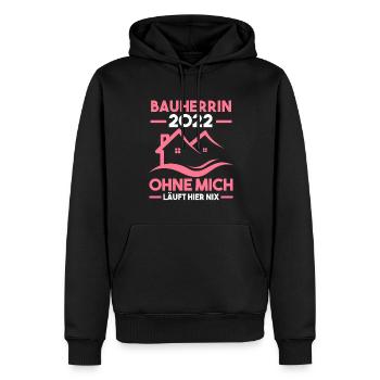 Bauherrin 2022 Hausbau Bauherr Geschenk - Männer Premium Bio Hoodie - Schwarz - Vorne - Nico (187cm)