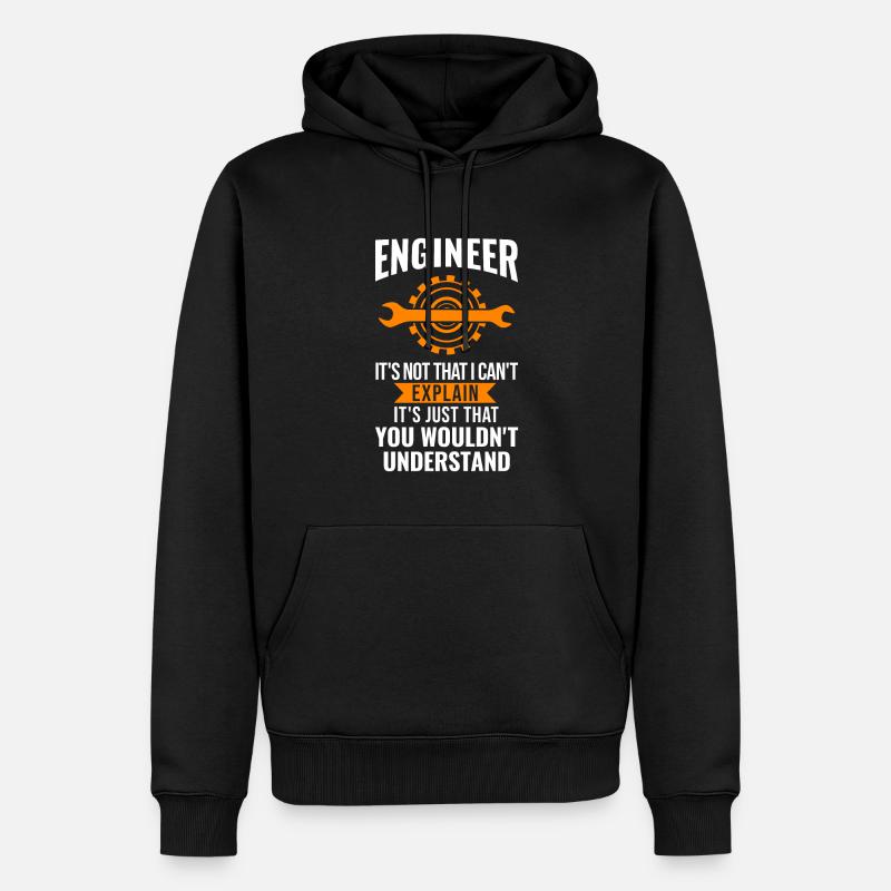 Engineer Engineers Engine Gift - Sweat à capuche Premium bio Homme - noir