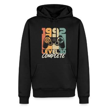 Né en 1992 30 Cadeau d’anniversaire - Sweat à capuche Premium bio Homme - noir - Devant - Nico (187cm)