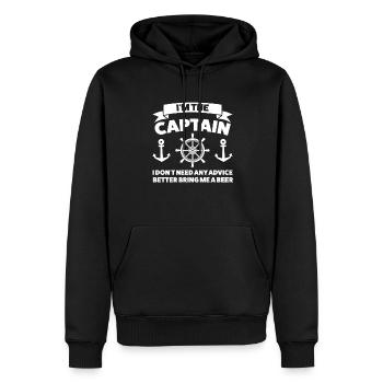 Bootskapitän Bootfahren Geschenk - Männer Premium Bio Hoodie - Schwarz - Vorne - Nico (187cm)