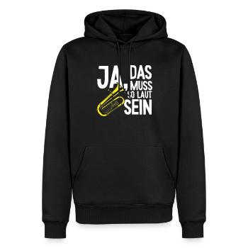 Tuba muss so laut Instrument Tubaspieler Tubist - Männer Premium Bio Hoodie - Schwarz - Vorne - Nico (187cm)