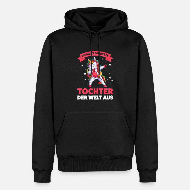 Tochter Einhorn Töchter Geschenk - Männer Premium Bio Hoodie - Schwarz