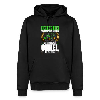 Landwirtschaft Traktor Fahrender Onkel Trecker - Männer Premium Bio Hoodie - Schwarz - Vorne - Nico (187cm)