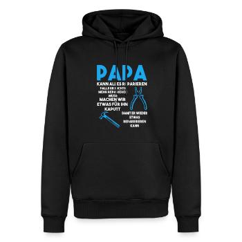 Papa Handwerker Reparieren Geschenk - Männer Premium Bio Hoodie - Schwarz - Vorne - Nico (187cm)