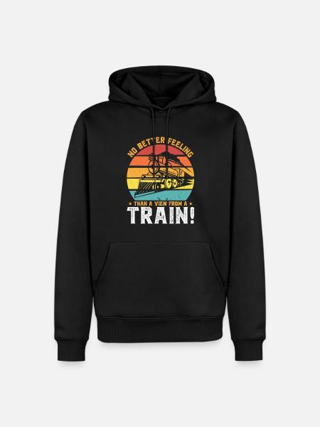 Train Trains Railway Gift - Men’s Premium Organic Hoodie - black