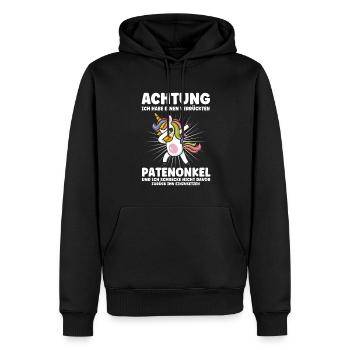 Patenkind Patenonkel Taufpate Geschenk - Männer Premium Bio Hoodie - Schwarz - Vorne - Nico (187cm)