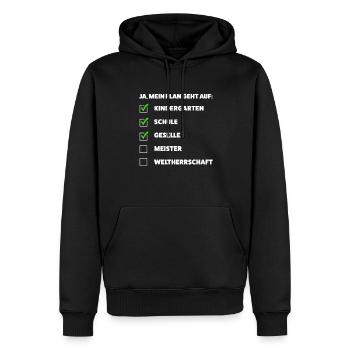 Geselle Prüfung Gesellenbrief Geschenk - Männer Premium Bio Hoodie - Schwarz - Vorne - Nico (187cm)