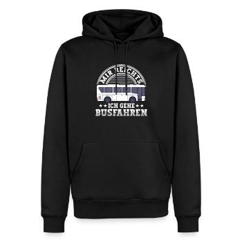 Busfahrer mir reichts ich gehe busfahren Bus - Männer Premium Bio Hoodie - Schwarz - Vorne - Nico (187cm)