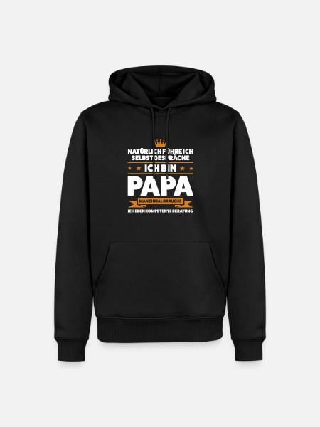 Papa Kinder Eltern Geschenk - Männer Premium Bio Hoodie - Schwarz