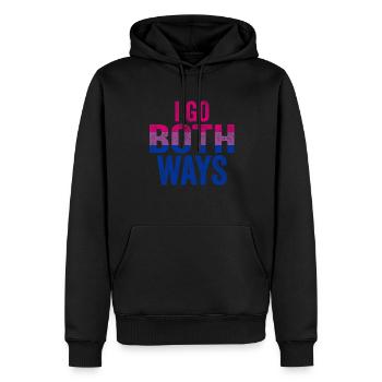 Cadeau LGBT bisexuel Rainbow Flag - Sweat à capuche Premium bio Homme - noir - Devant - Nico (187cm)