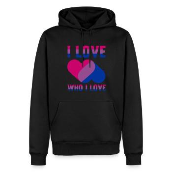 Cadeau LGBT bisexuel Rainbow Flag - Sweat à capuche Premium bio Homme - noir - Devant - Nico (187cm)