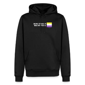 Non-binary Csd non-binary flag gift - Men’s Premium Organic Hoodie - black - Front - Nico (187cm)