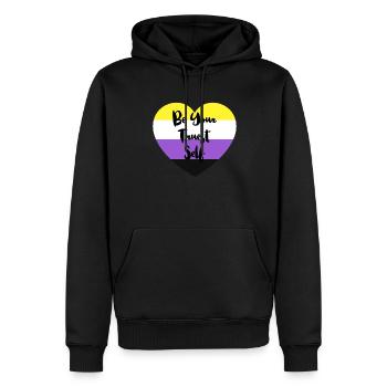 Non-binary non-binary flag LGBTQ gift - Men’s Premium Organic Hoodie - black - Front - Nico (187cm)