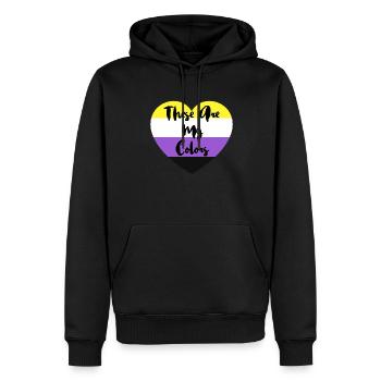 Non-binary non-binary flag LGBTQ gift - Men’s Premium Organic Hoodie - black - Front - Nico (187cm)