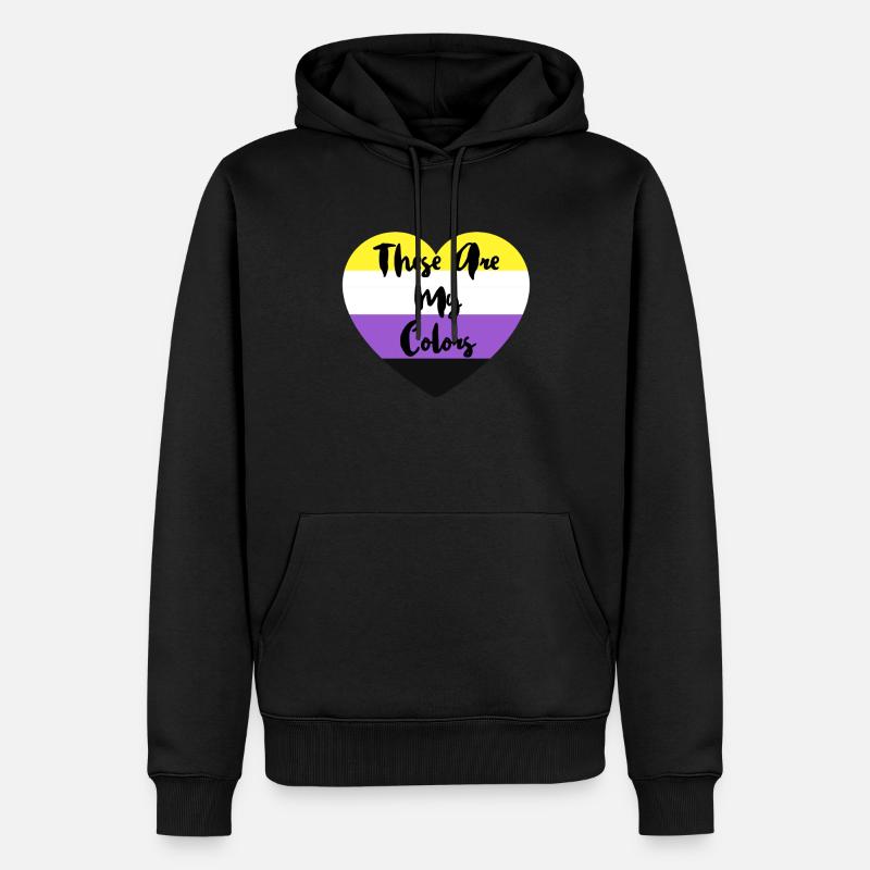 Non-binary non-binary flag LGBTQ gift - Men’s Premium Organic Hoodie - black