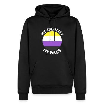 Non-binary non-binary flag LGBTQ gift - Men’s Premium Organic Hoodie - black - Front - Nico (187cm)