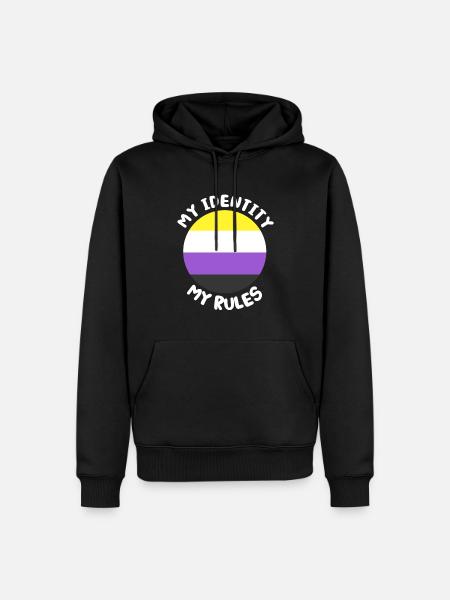Non-binary non-binary flag LGBTQ gift - Men’s Premium Organic Hoodie - black