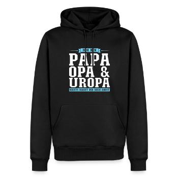 Papa Opa Uropa Geschenk - Männer Premium Bio Hoodie - Schwarz - Vorne - Nico (187cm)
