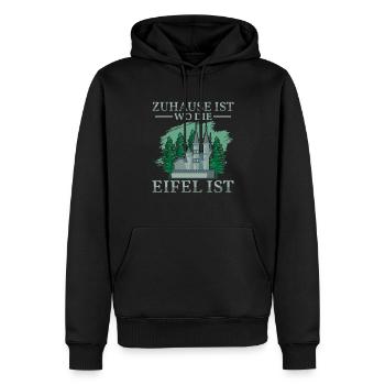 Zuhause ist wo die Eifel ist Pfalz Pfälzer - Männer Premium Bio Hoodie - Schwarz - Vorne - Nico (187cm)