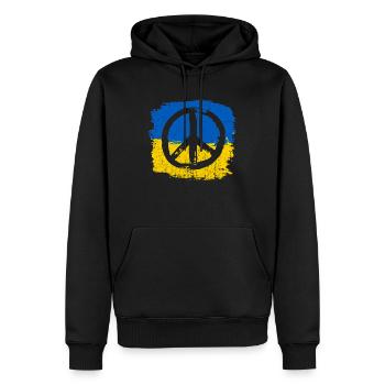 peace ukraine sign - Männer Premium Bio Hoodie - Schwarz - Vorne - Nico (187cm)
