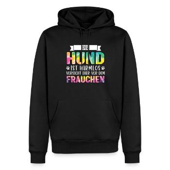 Hund Frau Hundebesitzerin Geschenk - Männer Premium Bio Hoodie - Schwarz - Vorne - Nico (187cm)