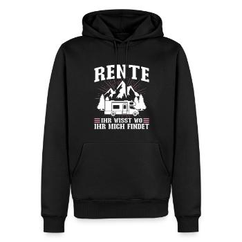 Camping Rente Campen Geschenk - Männer Premium Bio Hoodie - Schwarz - Vorne - Nico (187cm)